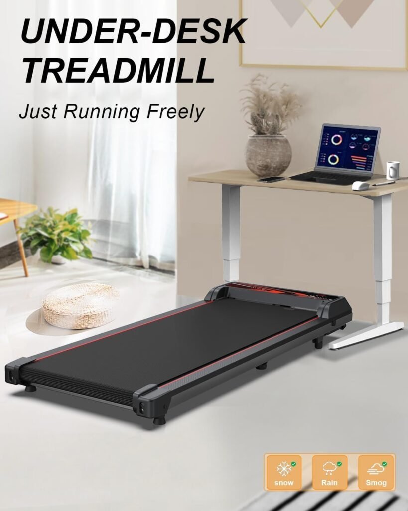 3 in 1 Treadmill, Portable Under Desk Walking Pad with Incline for Home/Office, Remote Control, LED Display