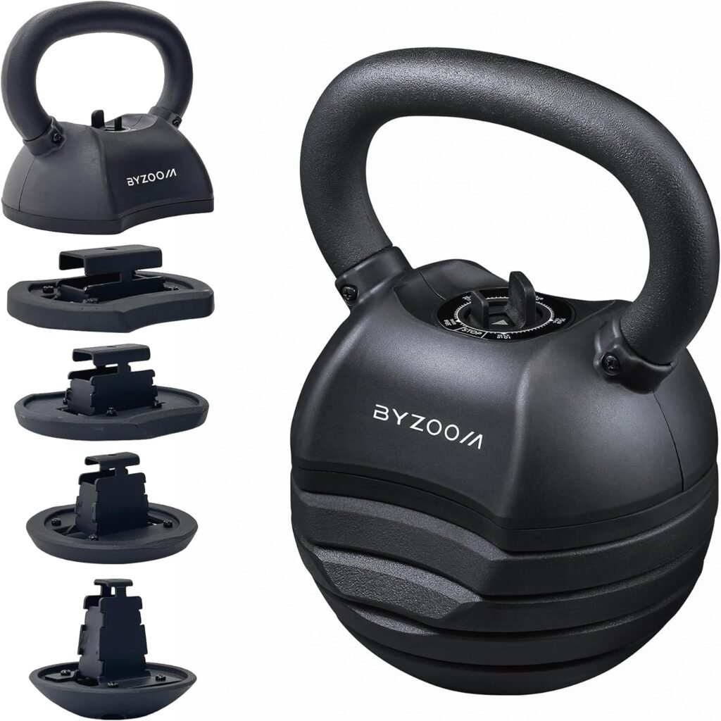 Adjustable Kettlebell 30lb Weight Training Fitness Exercise Full Body Workout 5 in 1 for Home Gym Beginners Woman