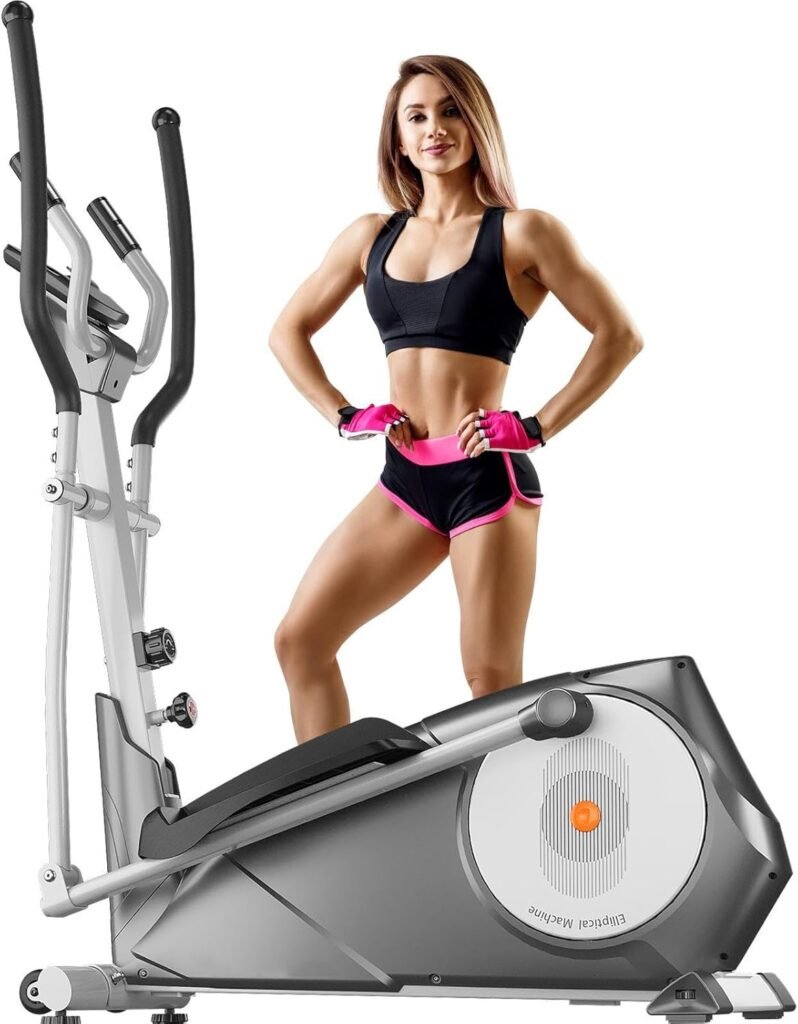 ANCHEER Elliptical Machine, Elliptical Exercise Machine for Home with Hyper-Quiet Magnetic Driving System, Elliptical Trainer with 22 Resistance Levels, Workout Equipment Eliptical Home Gym