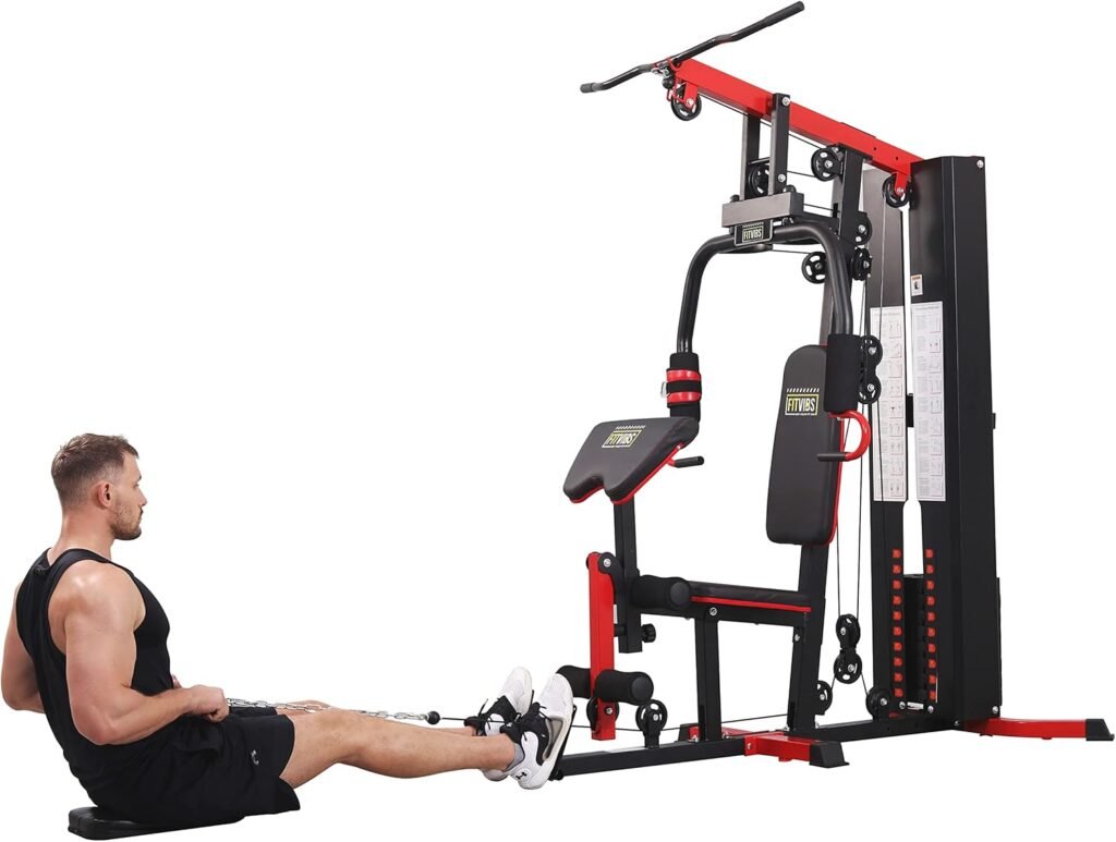 BalanceFrom Multifunctional Home Gym System Workout Station with Leg Extension and Preacher Curl, 122.5LB Weight Stack, Multiple Models