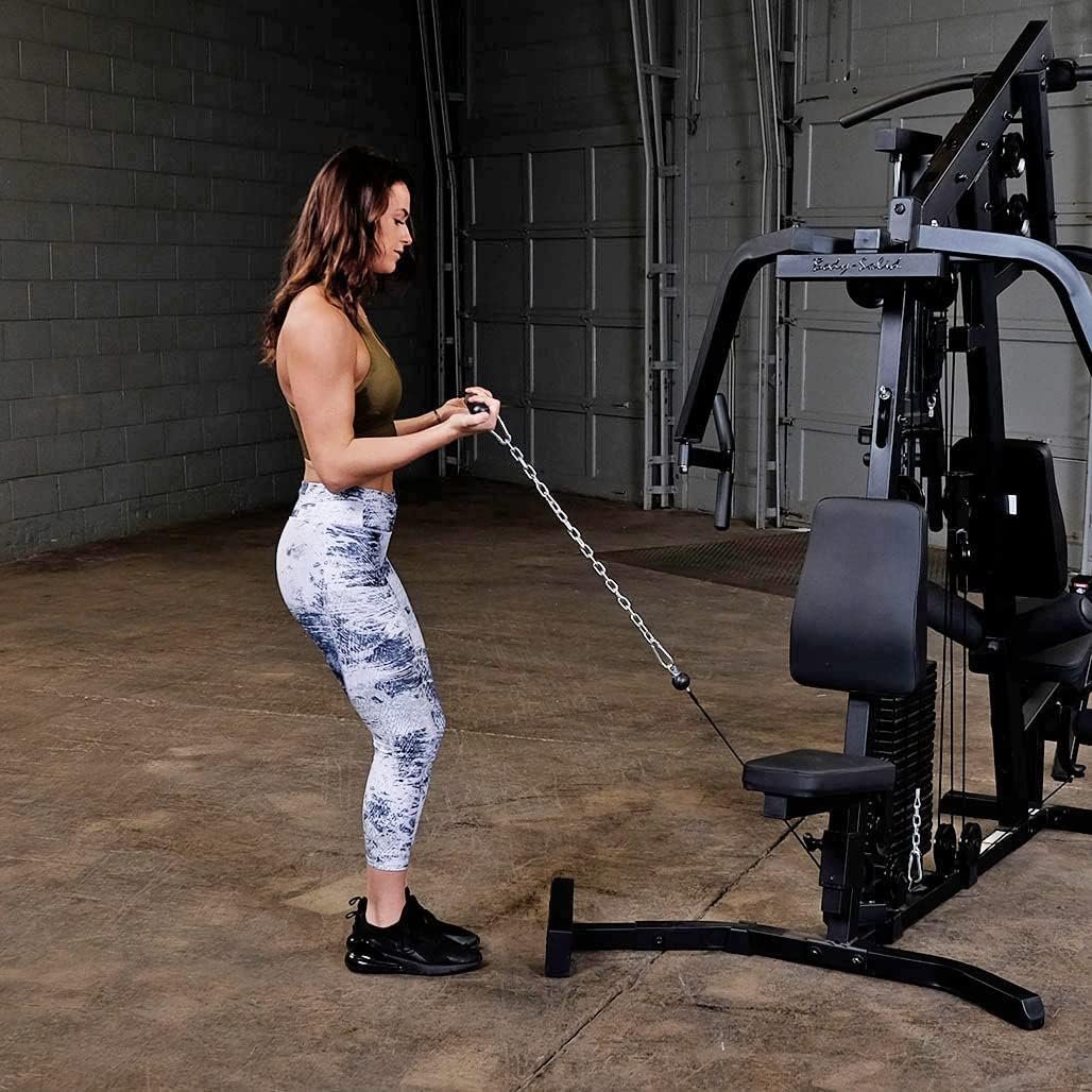 Body-Solid (EXM2500B/310) Multi-Station Home Gym Machine, Arm  Leg Strength Training Functional Exercise Workout Station, 310lbs. Red Weight Stack Without Leg Press