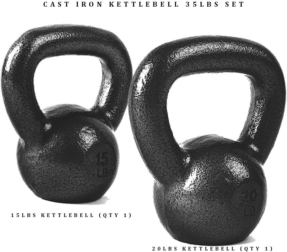 CAP Barbell Black Cast Iron Kettlebell Single or Set | 10-80 Lbs