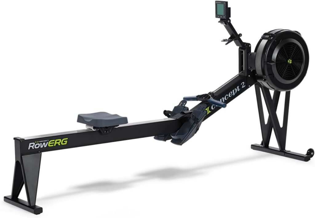 Concept2 RowErg Model E Indoor Rowing Machine with Tall Legs - PM5 Monitor, Device Holder, Adjustable Air Resistance, Easy Storage with FitXion Sweat Towel