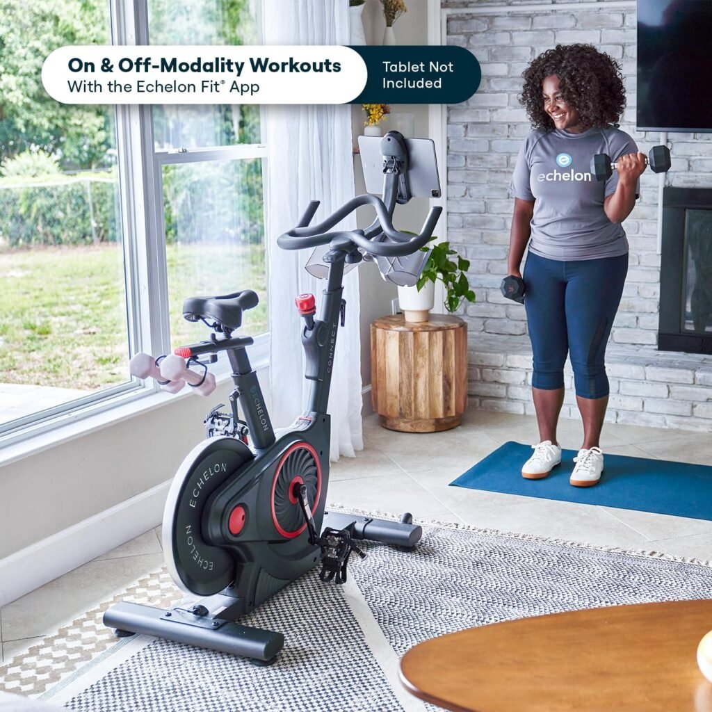Echelon Fitness - Exercise Bike - Smart Connect Workout Bike - Magnetic Resistance Mechanism - Stationary Bikes with Speed Monitor  Adjustable Seat - Indoor Bike - Bluetooth Connectivity -136 KG