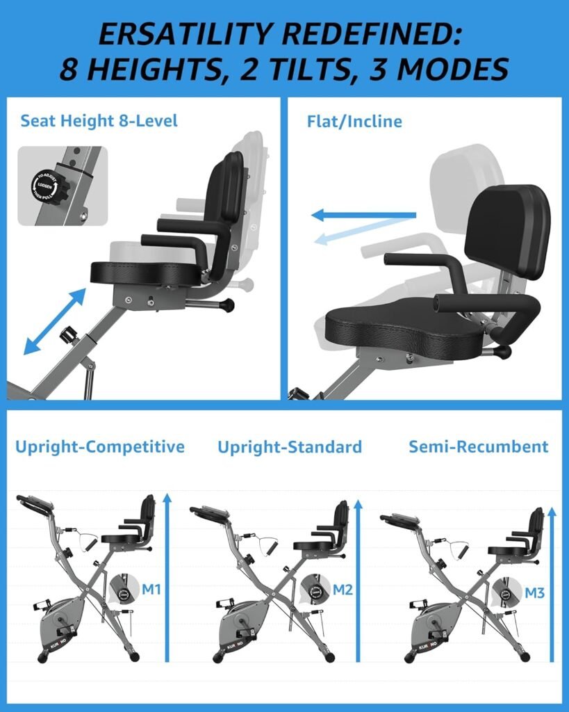 Exercise Bike for Home Workout Stationary Bike | 330LB Capacity, 16-Level Magnetic Resistance, Seat Backrest Adjustments