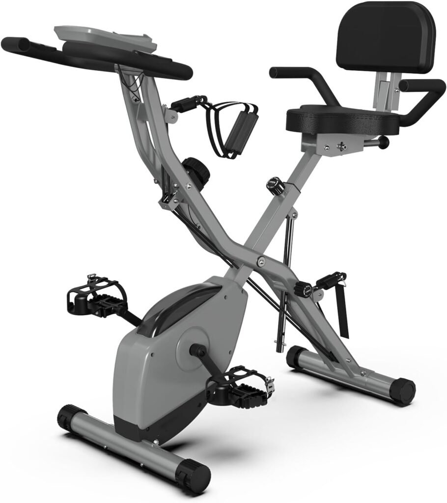 Exercise Bike for Home Workout Stationary Bike | 330LB Capacity, 16-Level Magnetic Resistance, Seat Backrest Adjustments
