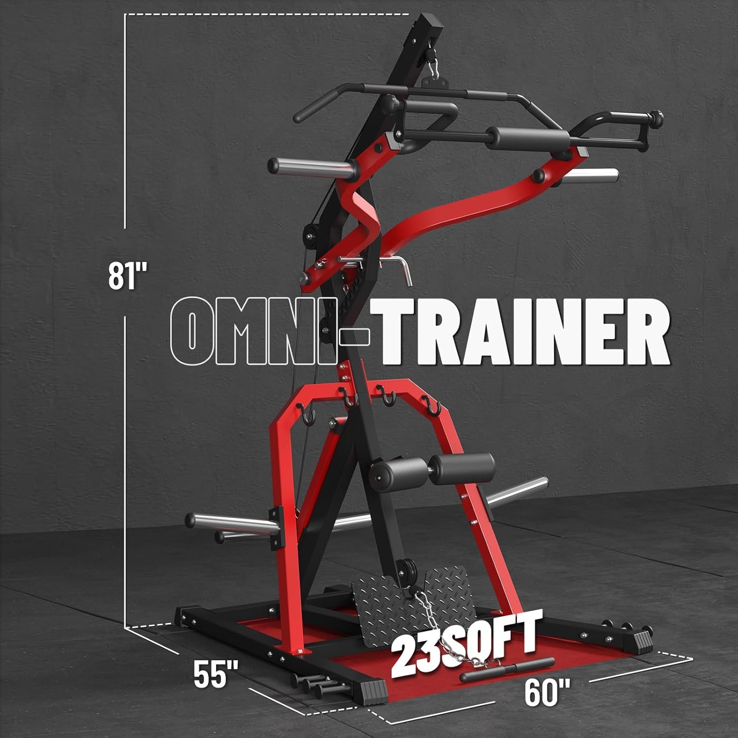 GMWD Leverage Gym, 2:1 Ratio Lever Gym with LAT Low Row System, 2055LB Multi Bench Press Machine with Weight Bench for Strength Training, Adjustable Full Body Workout Machine for Home Gym