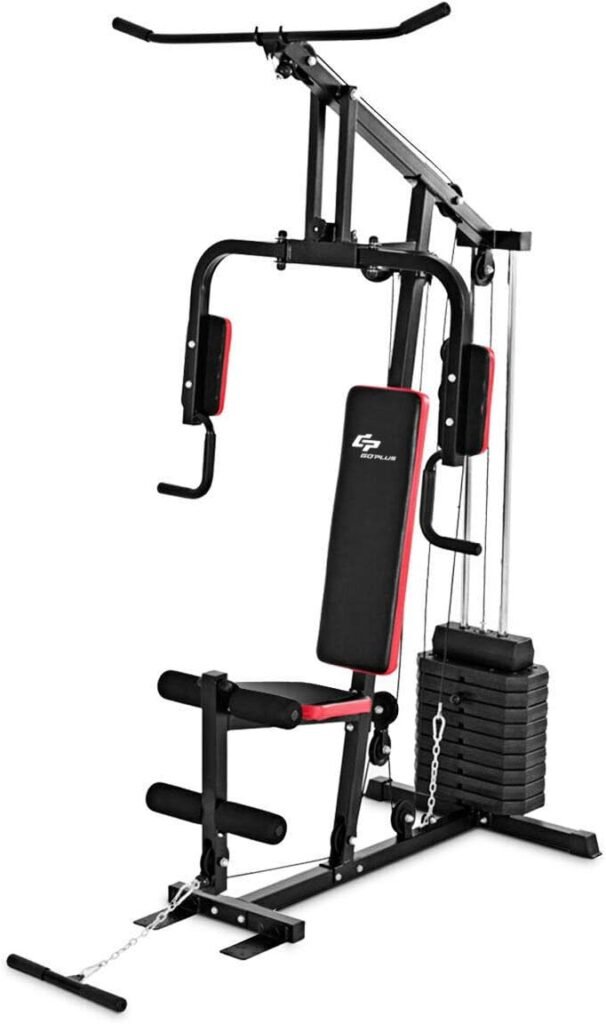 Goplus Multifunction Home Gym System Weight Training Exercise Workout Equipment Fitness Strength Machine for Total Body Training