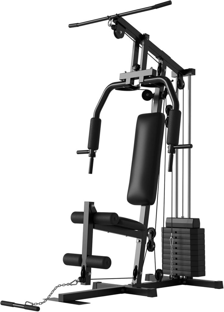 Home Gym, Multifunctional Home Gym System, Home Gym Station with 100LBS Weight Stack, All in One Workout Machine for Full Body Strength Training