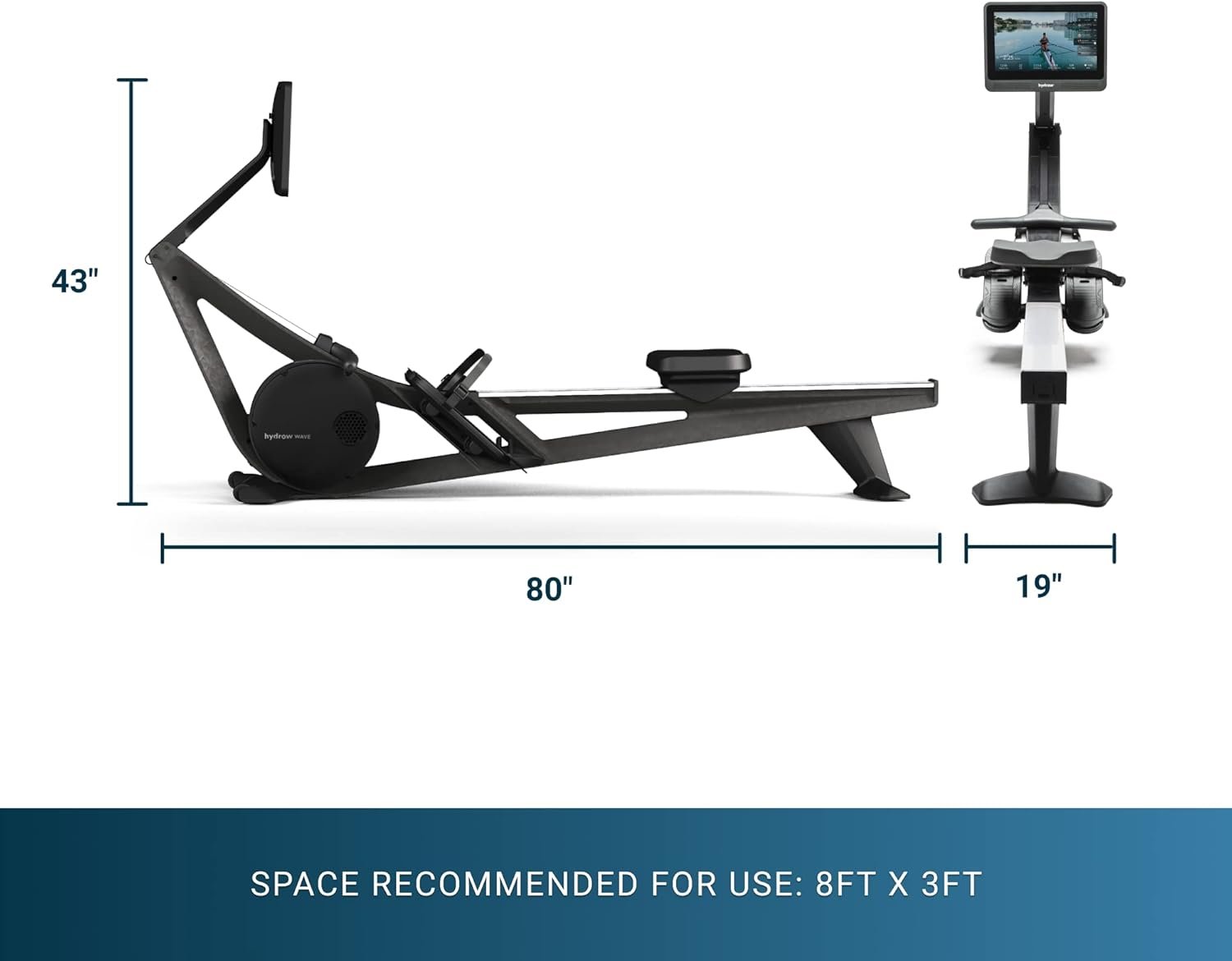 Hydrow Wave Rowing Machine with 16 HD Touchscreen  Speakers - Foldable | Live Home Workouts, Subscription Required