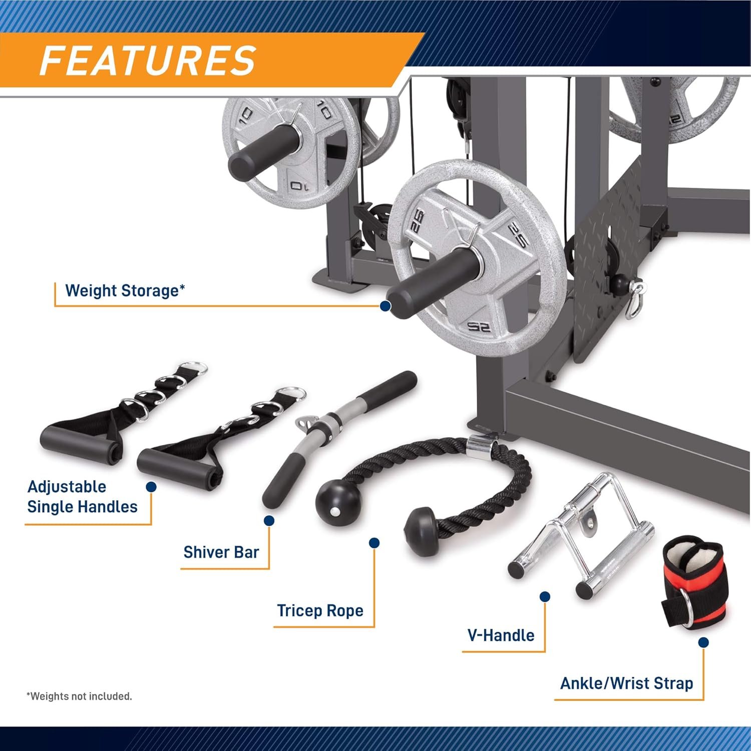 Marcy Combo Home Gym Equipment, Gray/Brown