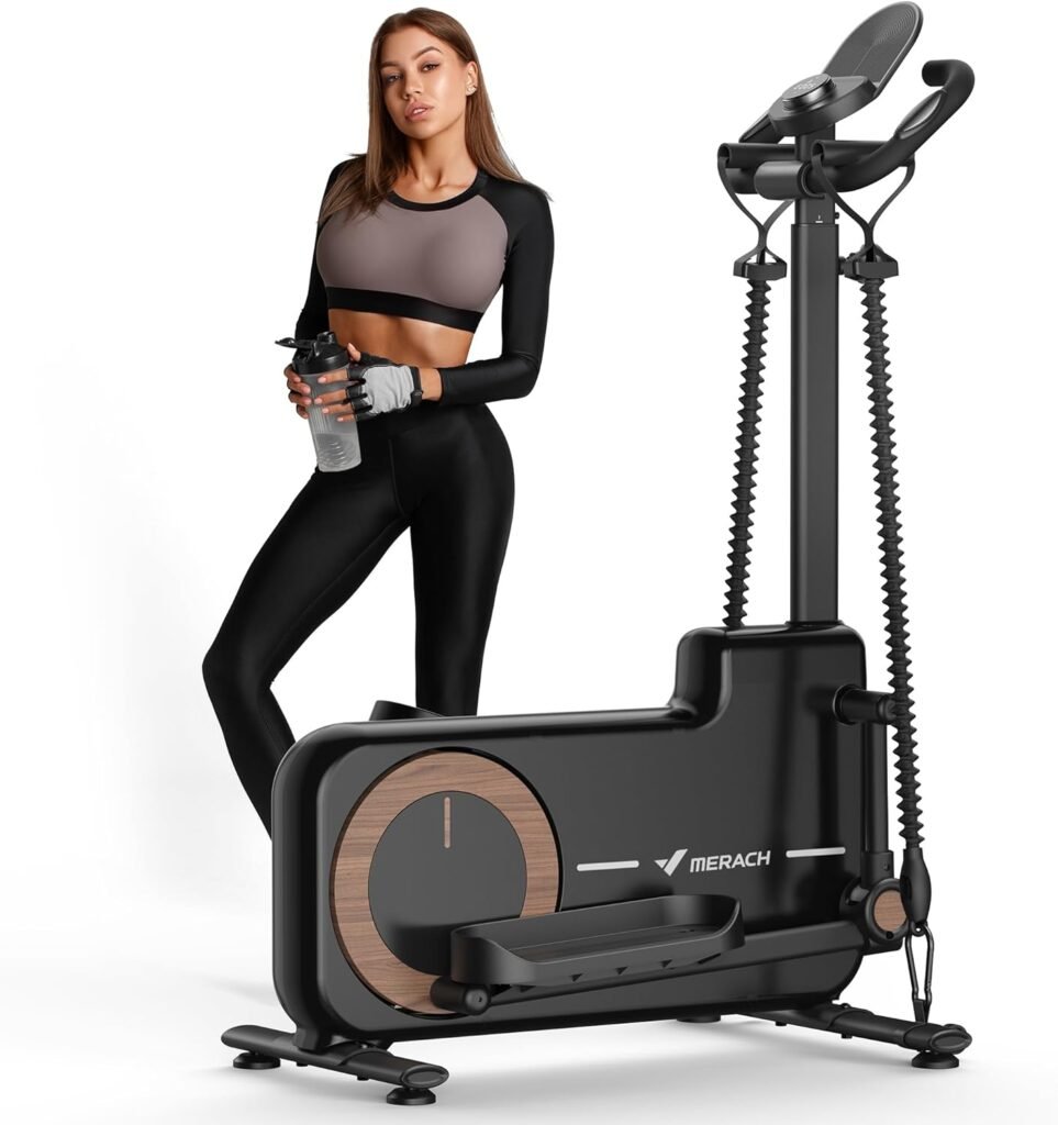 MERACH Elliptical Machine, Elliptical Exercise Machine for Home Compact Elliptical Training Machines with MERACH App Hyper-Quiet 16-Level Magnetic Driving System