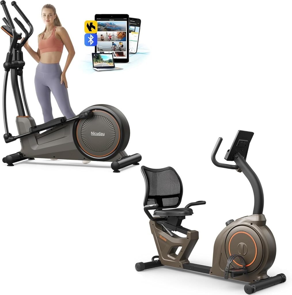 Niceday Recumbent Exercise Bike  Elliptical Machine, 16 Resistance Levels and 400LB Weight Limit