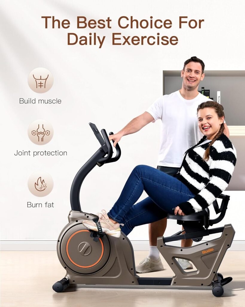 Niceday Recumbent Exercise Bike  Elliptical Machine, 16 Resistance Levels and 400LB Weight Limit