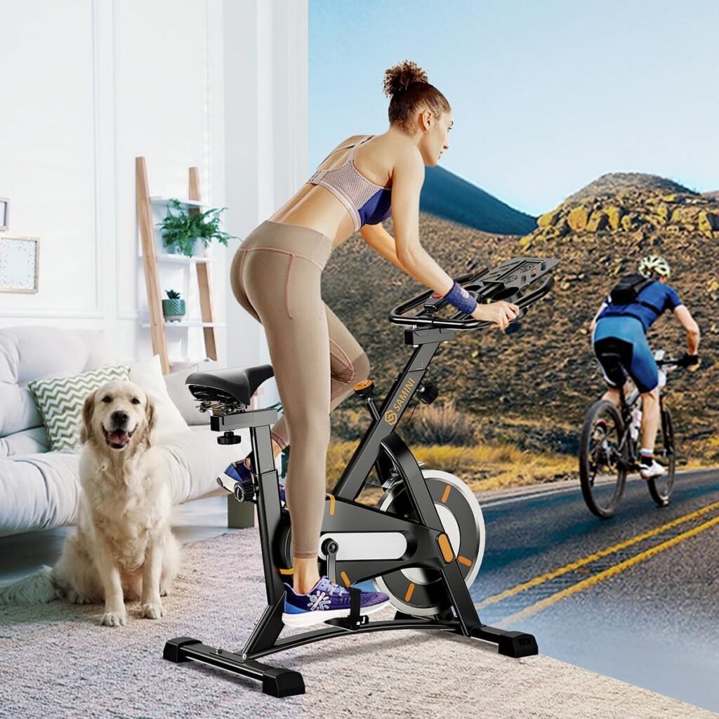 SAMINI Exercise Bike Stationary Indoor Cycling Workout Bikes Bicycle Exercise Machine Fitness Cardio Training Bike For Home Gym