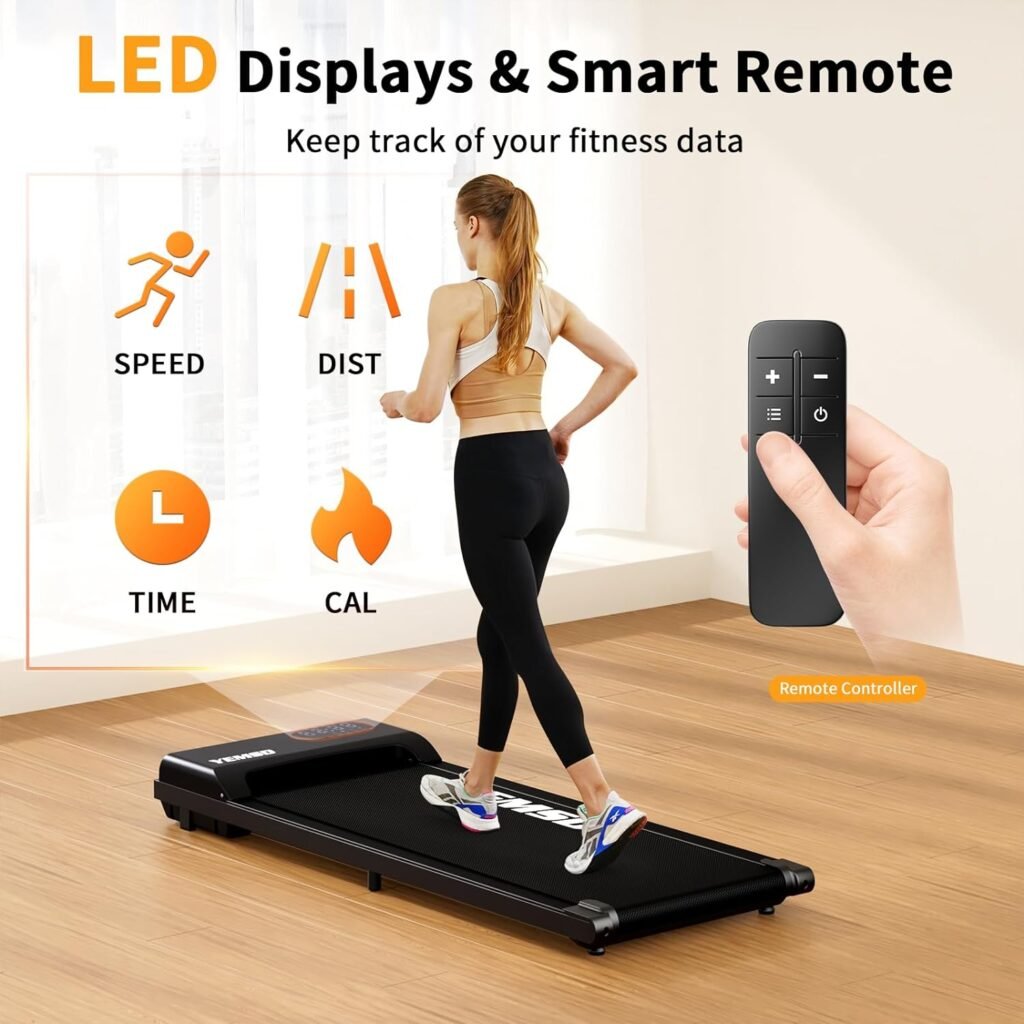 Walking Pad, Walking Pad Treadmill 330 lb Capacity, 3 in 1 Portable Under Desk Treadmill for Home and Office with Remote Control, LED Display