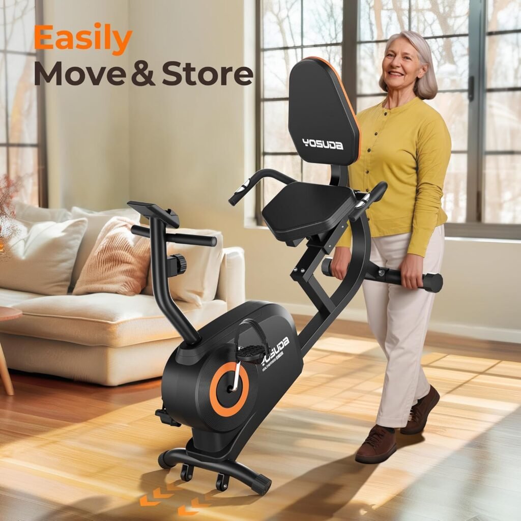 YOSUDA Recumbent Exercise Bike for Adults Seniors with Quick Adjust Seat, 350LB Capacity  16-level Resistance